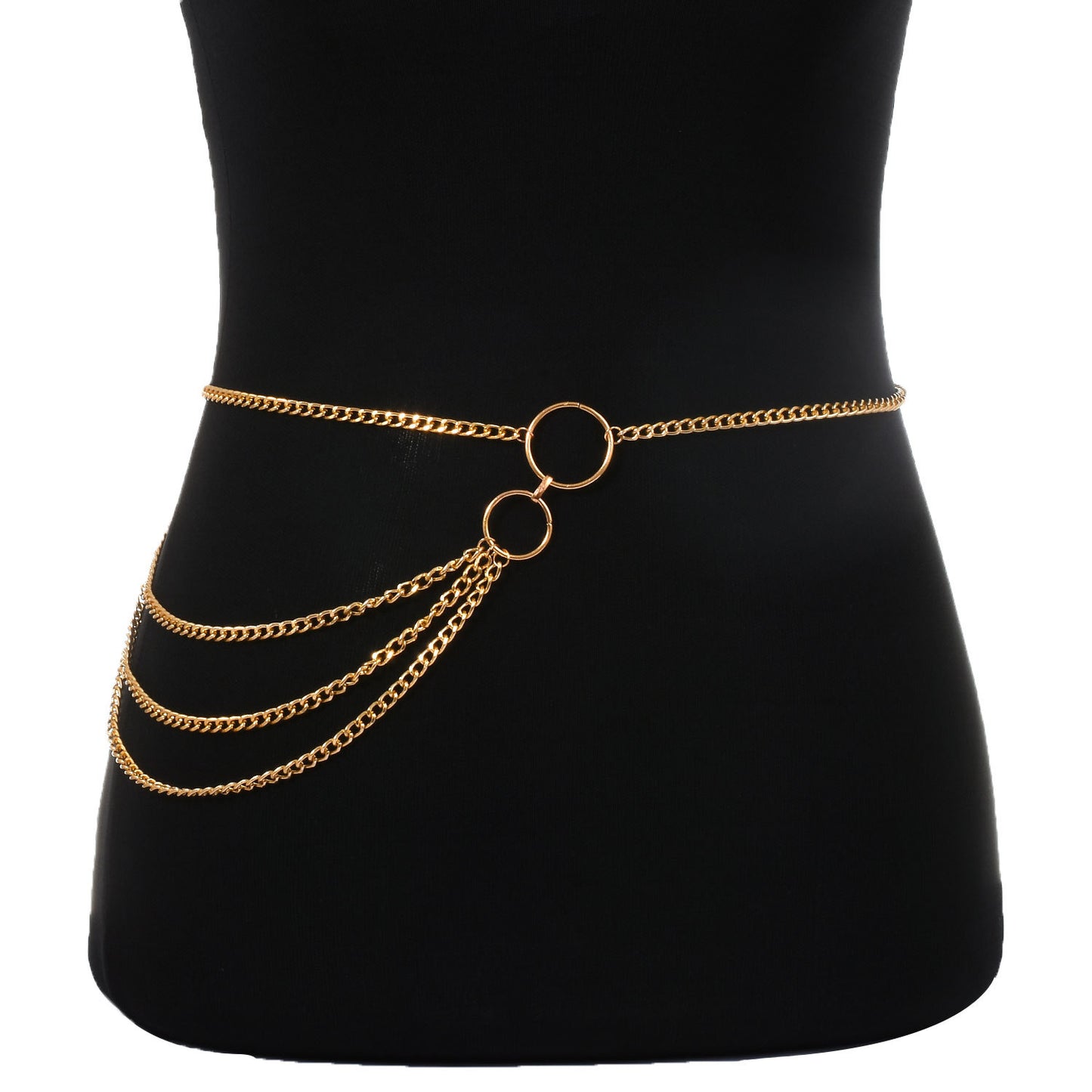 Punk Vintage Metal Multi-Layer Circle Waist Chain for Women