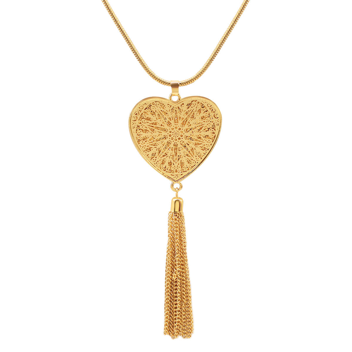 Hollow Geometric Disc Pendant Necklace for Women Alloy Cross Chain