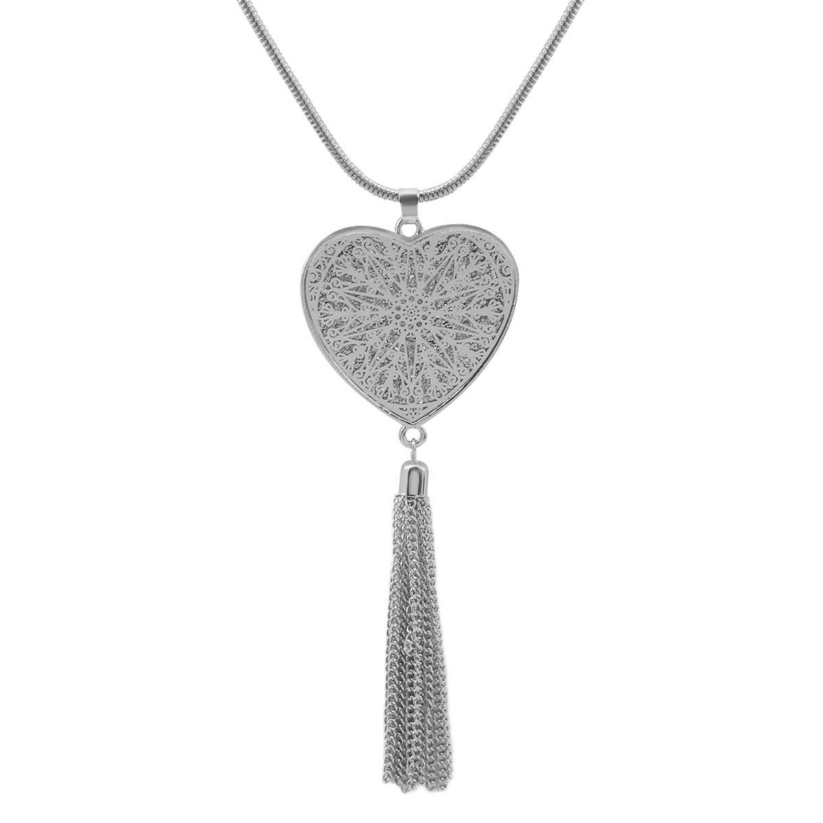 Hollow Geometric Disc Pendant Necklace for Women Alloy Cross Chain