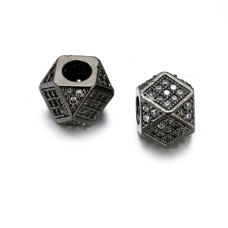 Geometric Brass Plated Cubic Zirconia Charm Bar