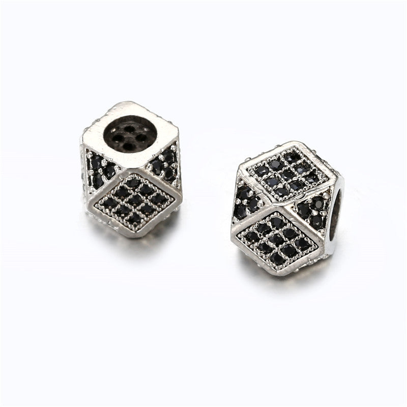 Geometric Brass Plated Cubic Zirconia Charm Bar