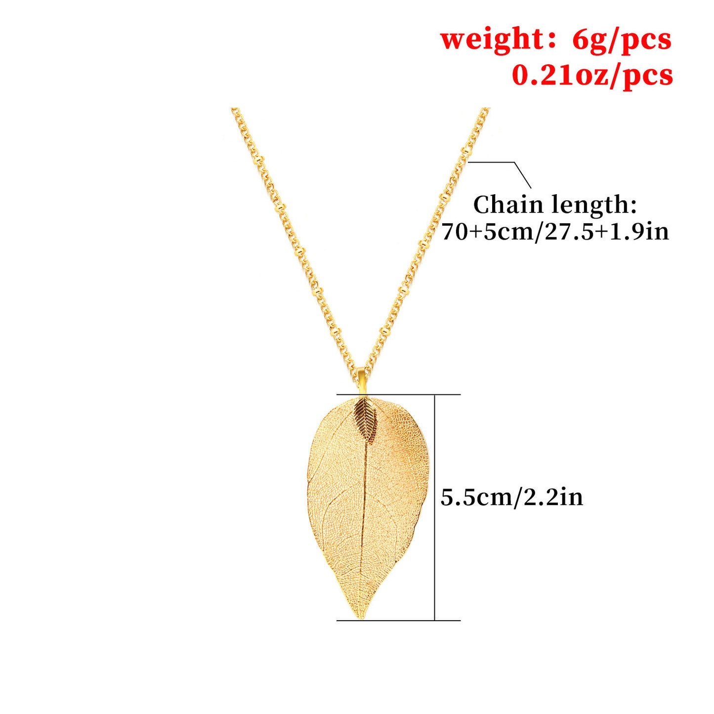 Minimalist Individualistic Plated Alloy Leaf Necklace for Women