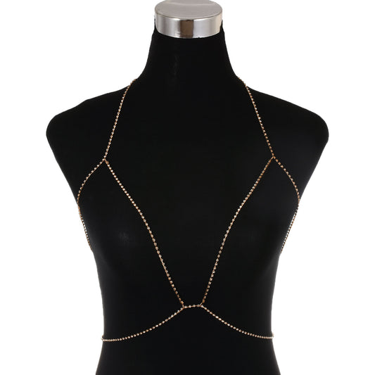 Cadena Corporal Punk Minimalista Geométrica de Aleación con Diamantes de Imitación para Mujer