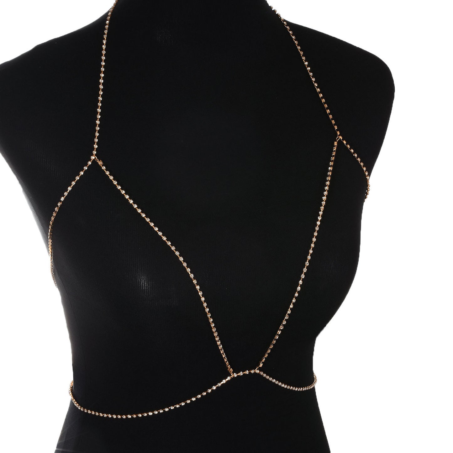 Punk Minimalist Alloy Geometric Rhinestone Body Chain for Women