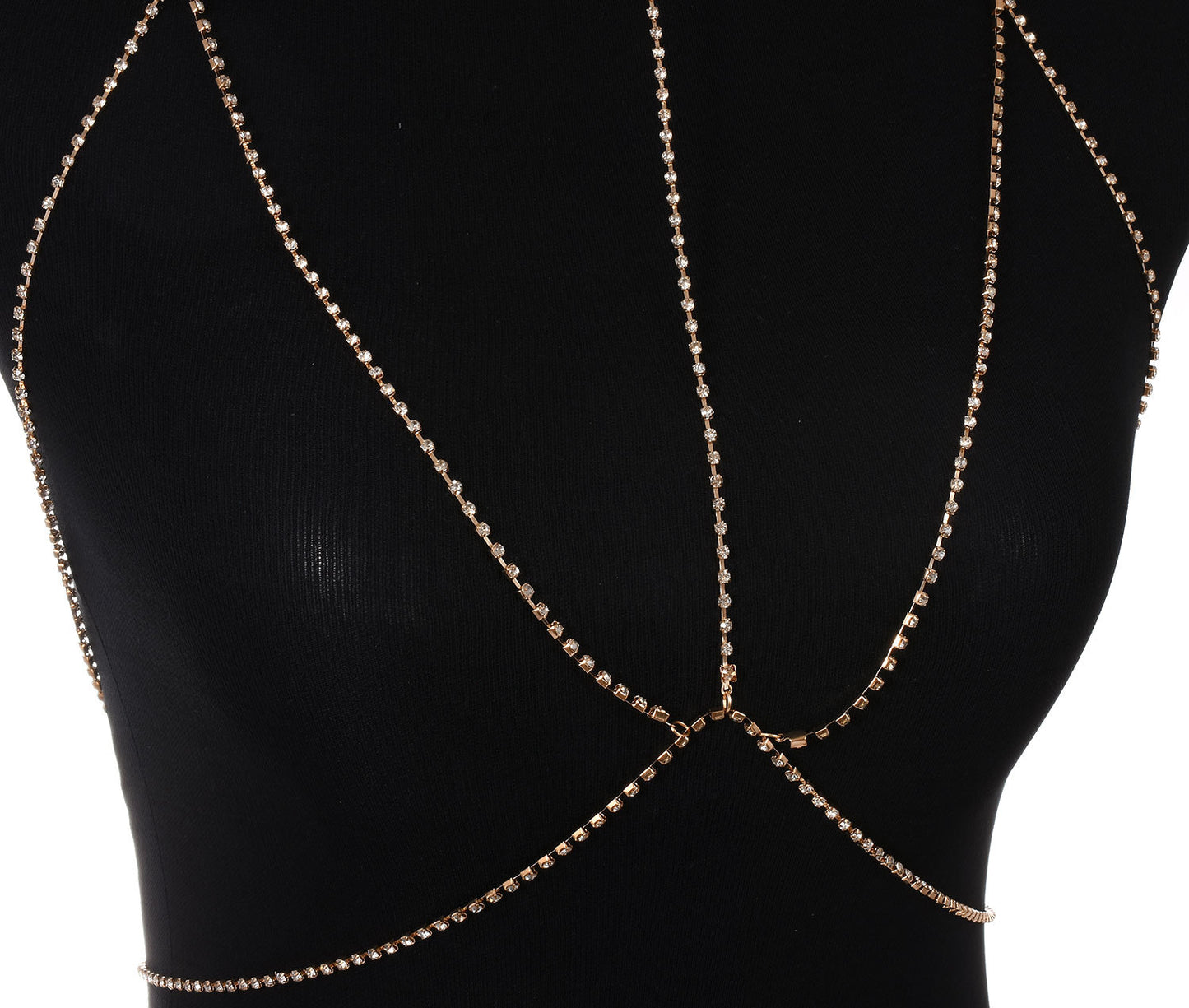Punk Geometric Alloy Body Chain with Rhinestone for Women