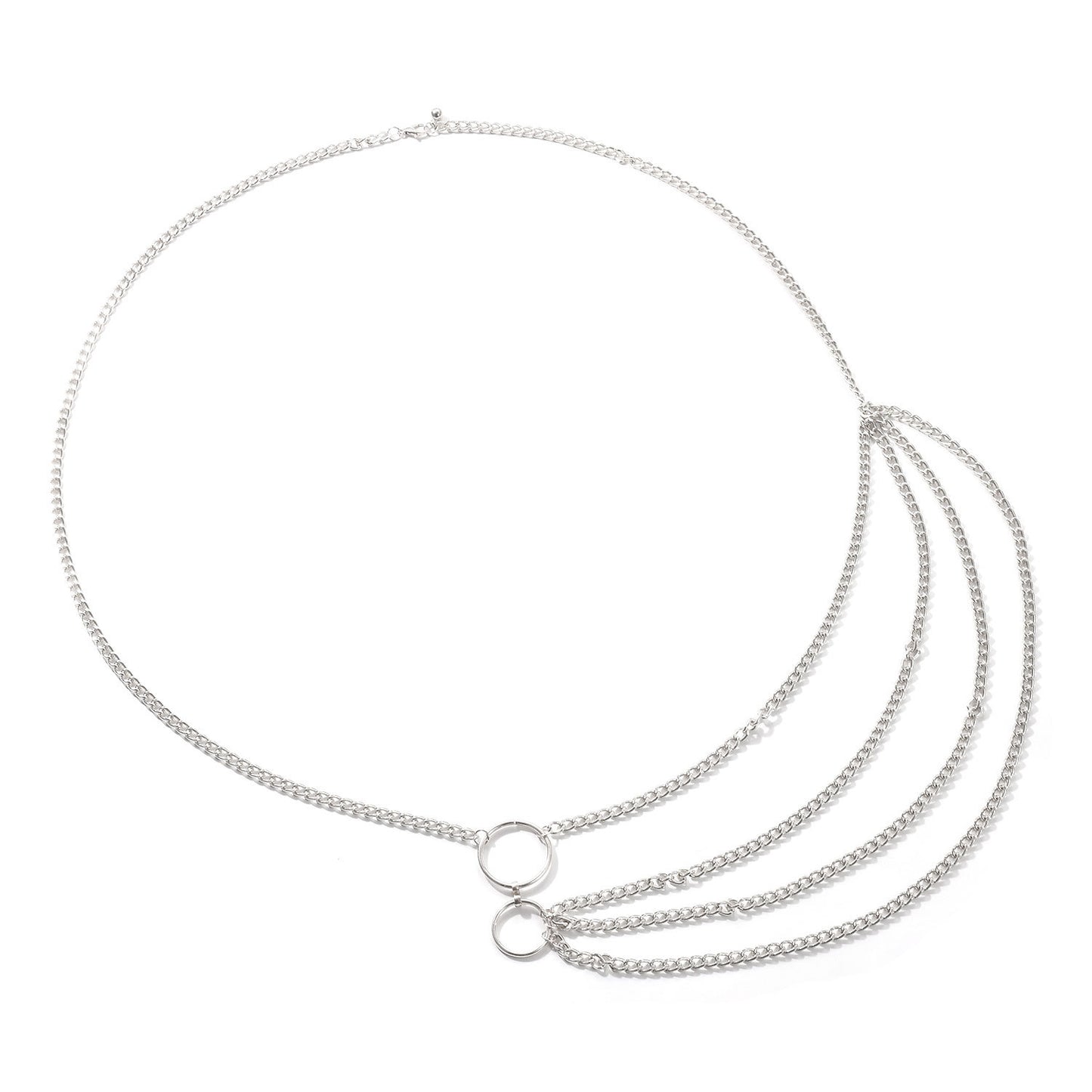 Punk Vintage Metal Multi-Layer Circle Waist Chain for Women