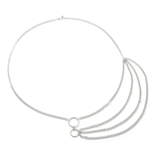 Punk Vintage Metal Multi-Layer Circle Waist Chain for Women