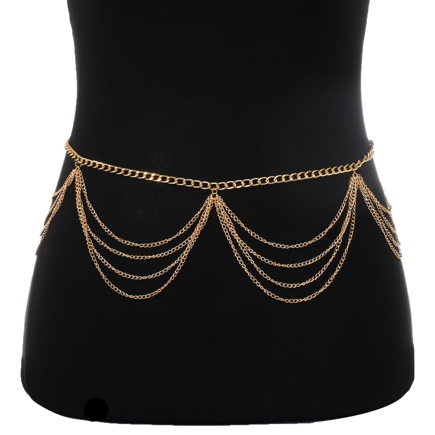 Bohemian Metal Body Chain for Women Vintage Punk Waist Chain with Geometric Clasp