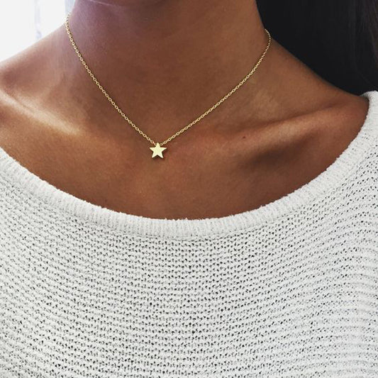 Collana Pendente Geometrica a Stella in Lega Minimalista da Donna