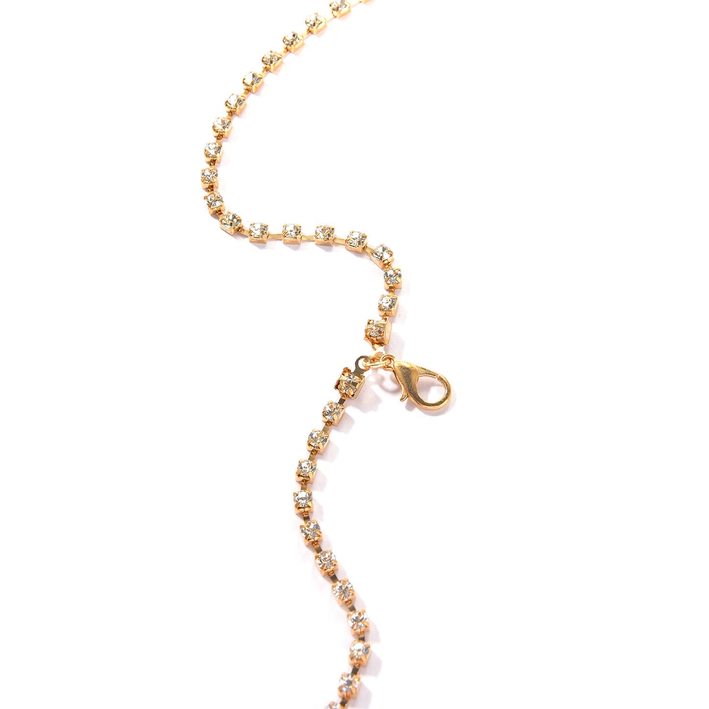 Punk Geometric Alloy Body Chain with Rhinestone for Women