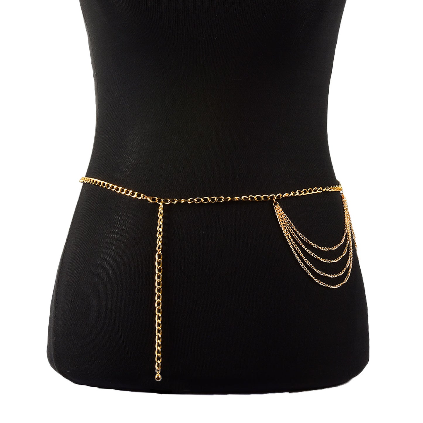 Bohemian Metal Body Chain for Women Vintage Punk Waist Chain with Geometric Clasp