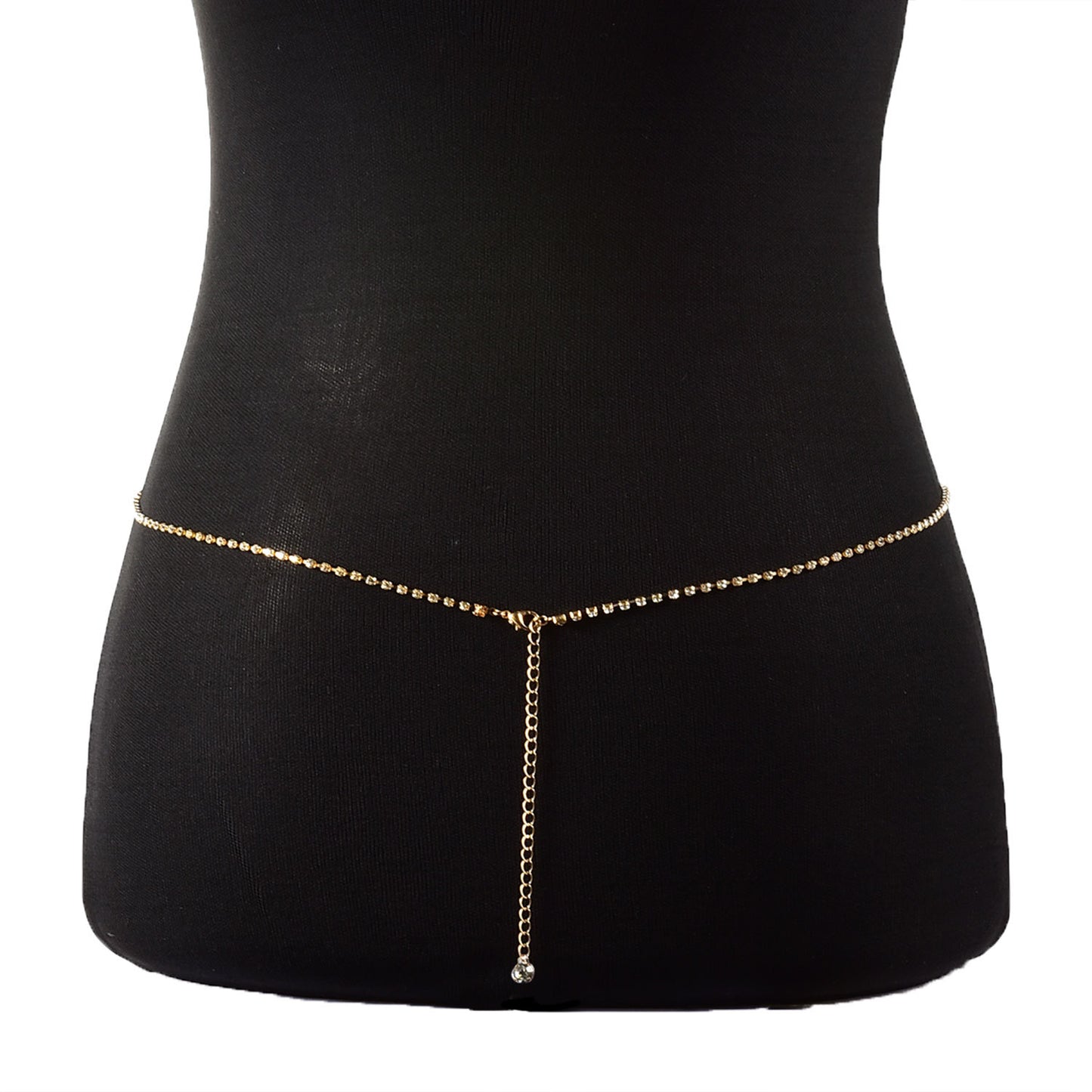 Punk Vintage Metal Rhinestone Body Chain for Women Waist Chain