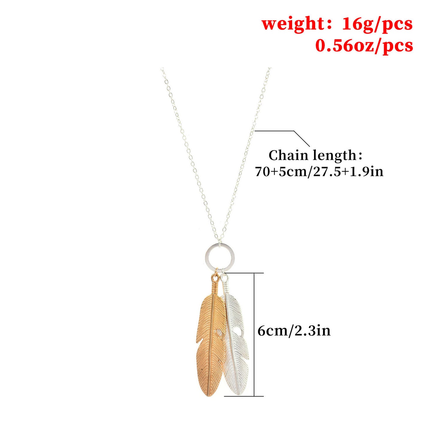 Women's Alloy Leaf Pendant Necklace with Cross Chain Fashion Jewelry for Clavicle
