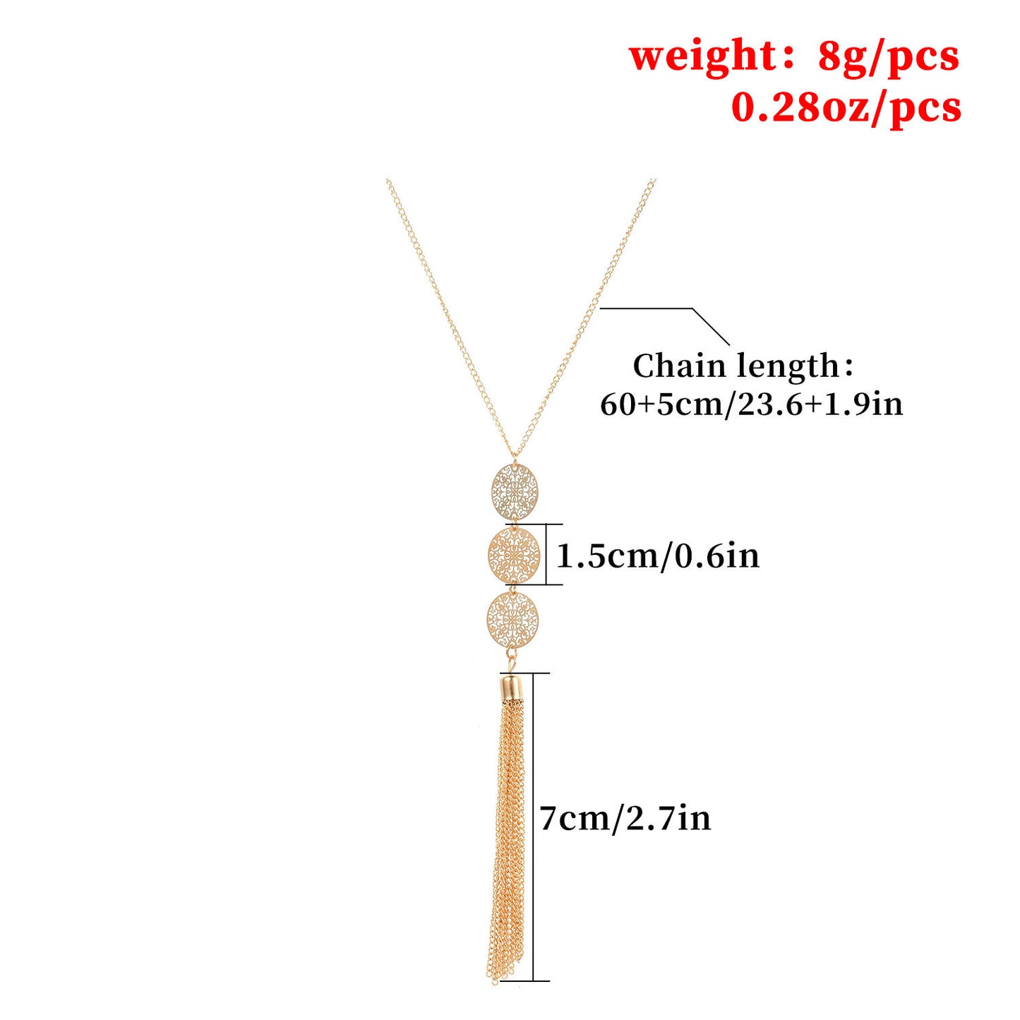 Vintage Geometric Circle Pendant Necklace Alloy Plated
