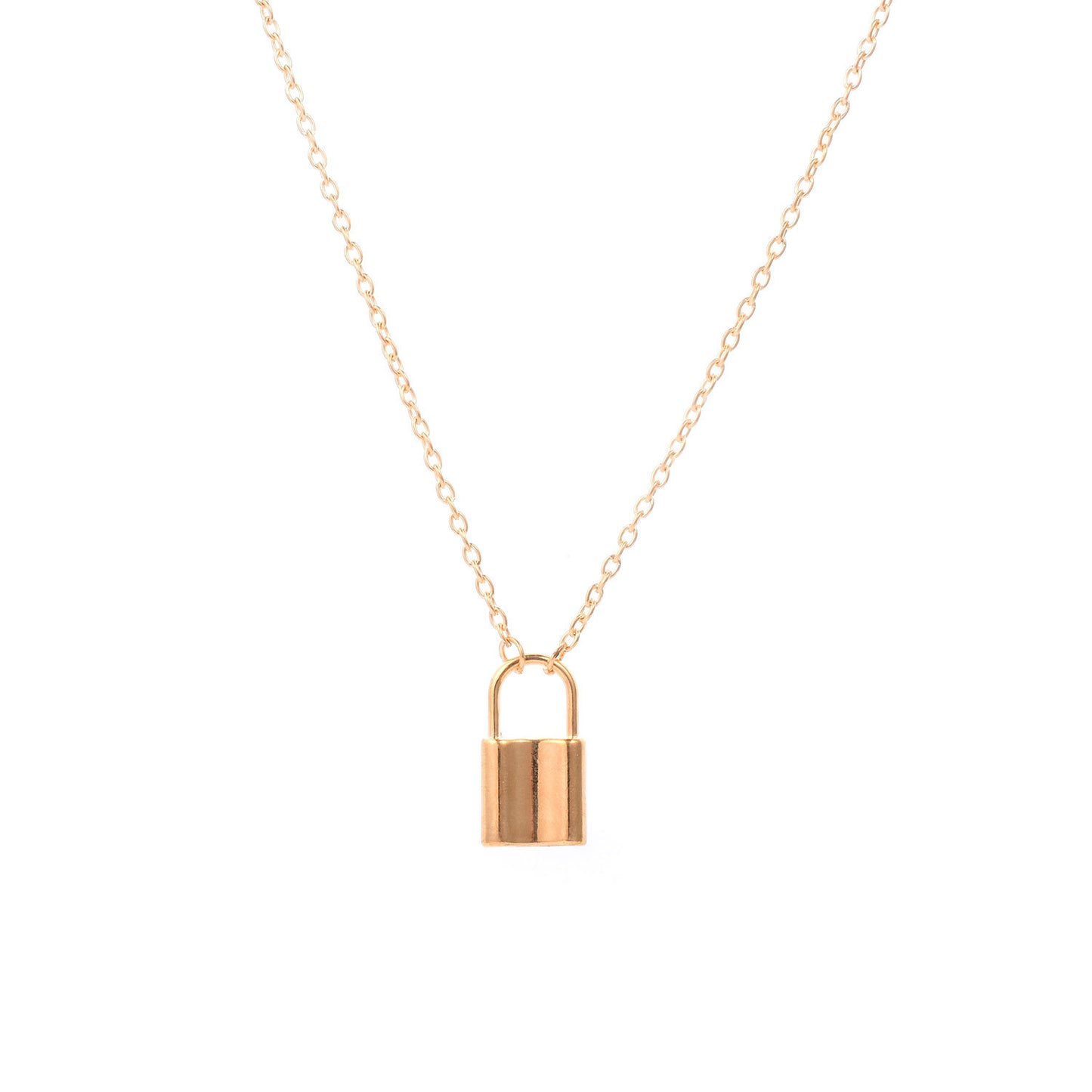 Collana da donna con ciondolo geometrico a lucchetto, lega, catena a croce, smalto vintage, collana da ufficio
