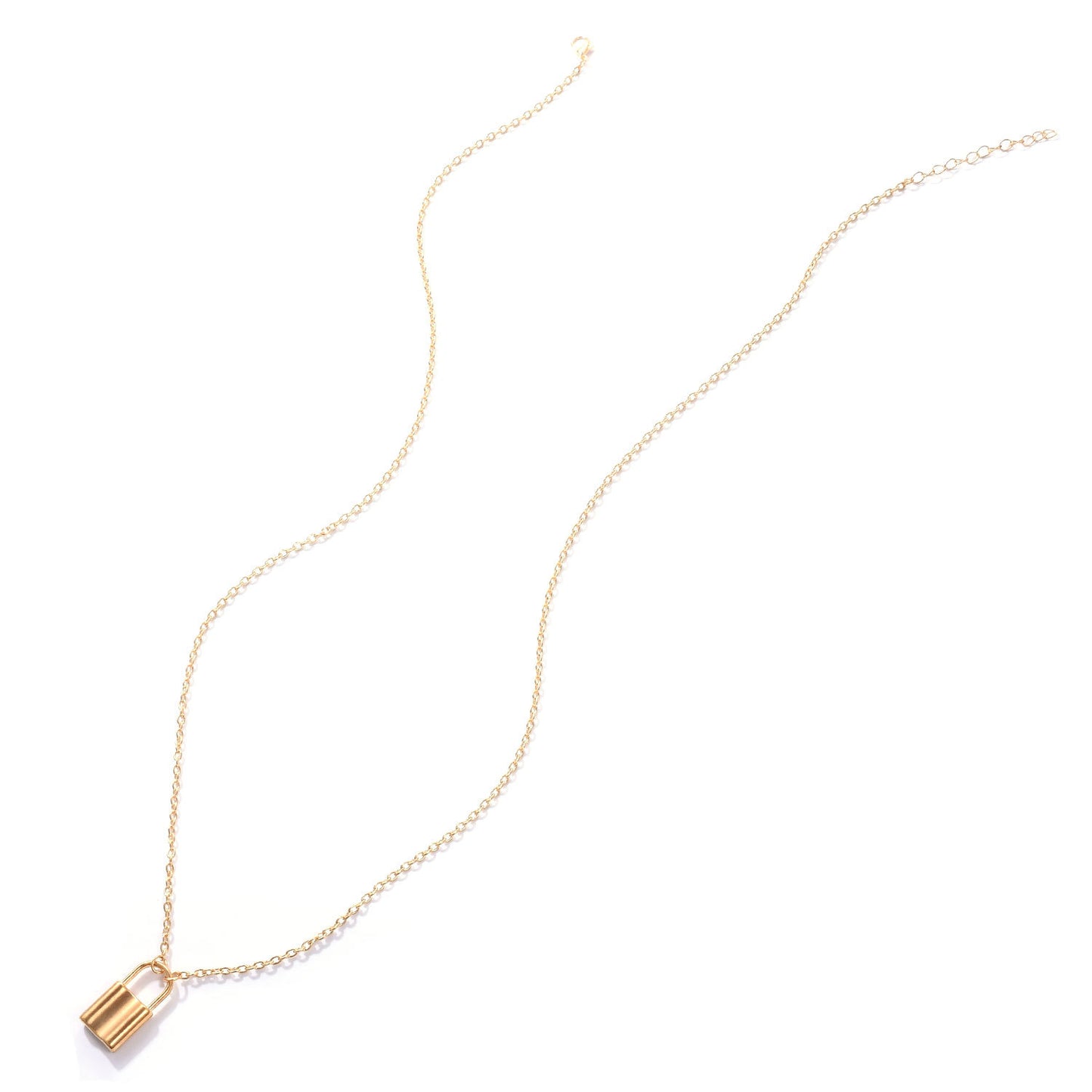 Collana da donna con ciondolo geometrico a lucchetto, lega, catena a croce, smalto vintage, collana da ufficio