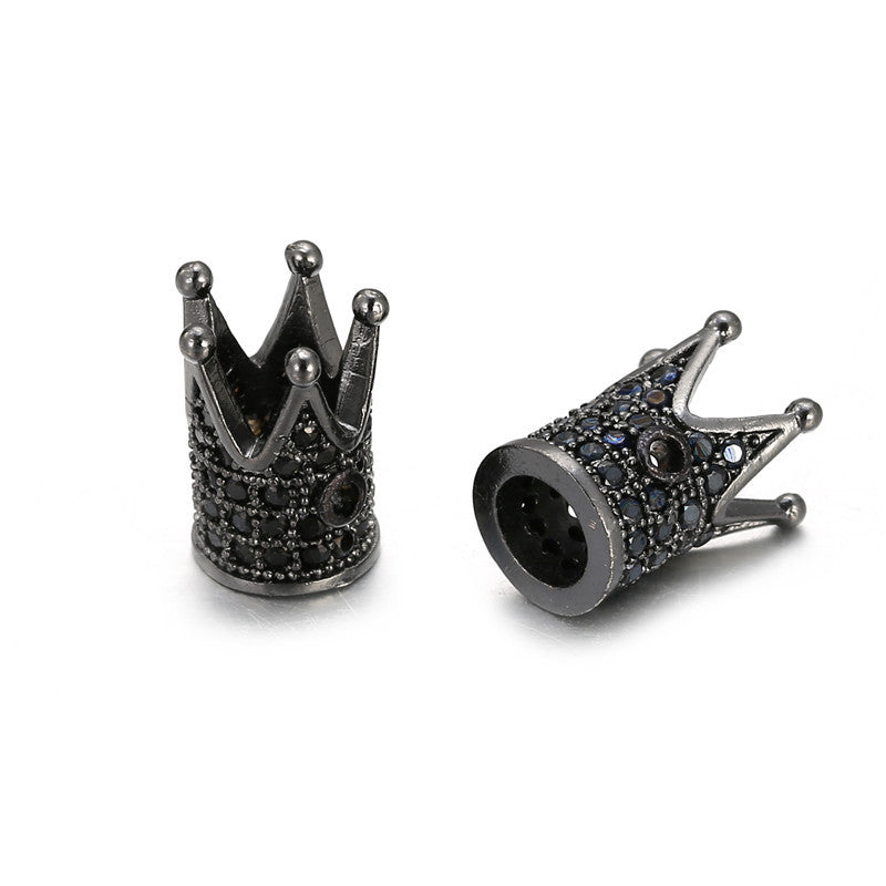Round Brass Plated Cubic Zirconia Inlay Charm Bar