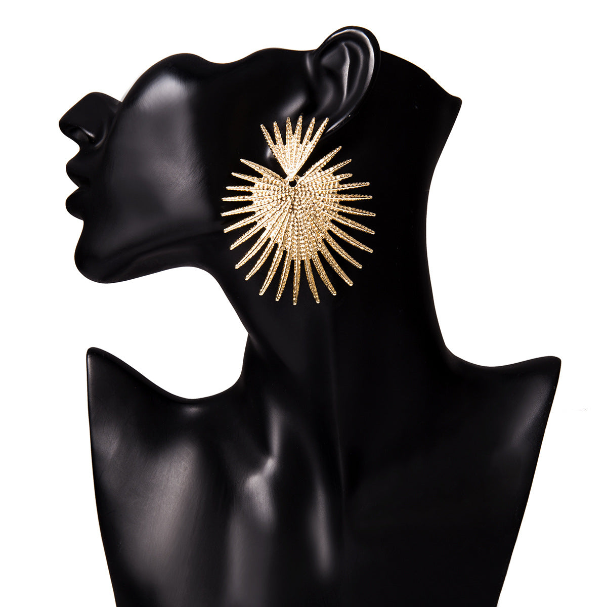 Pendientes geométricos de corazón minimalistas vintage para mujer de metal chapado