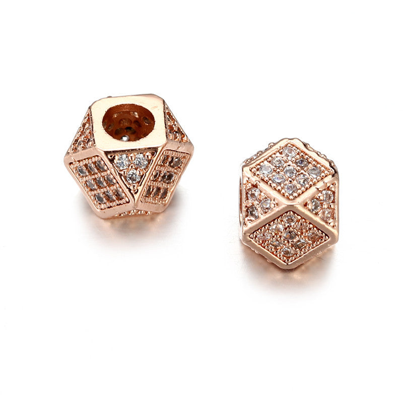 Geometric Brass Plated Cubic Zirconia Charm Bar