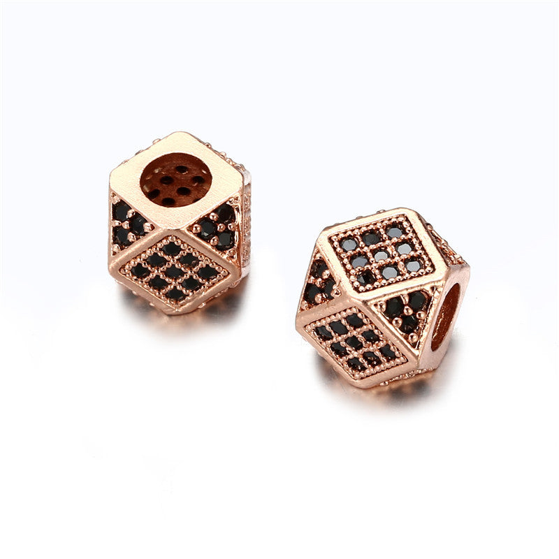 Geometric Brass Plated Cubic Zirconia Charm Bar