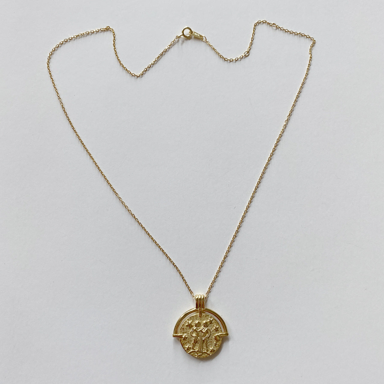 Collar con colgante de constelación geométrica de plata de ley 925 chapada en oro con opciones de cadena de eslabones y serpiente