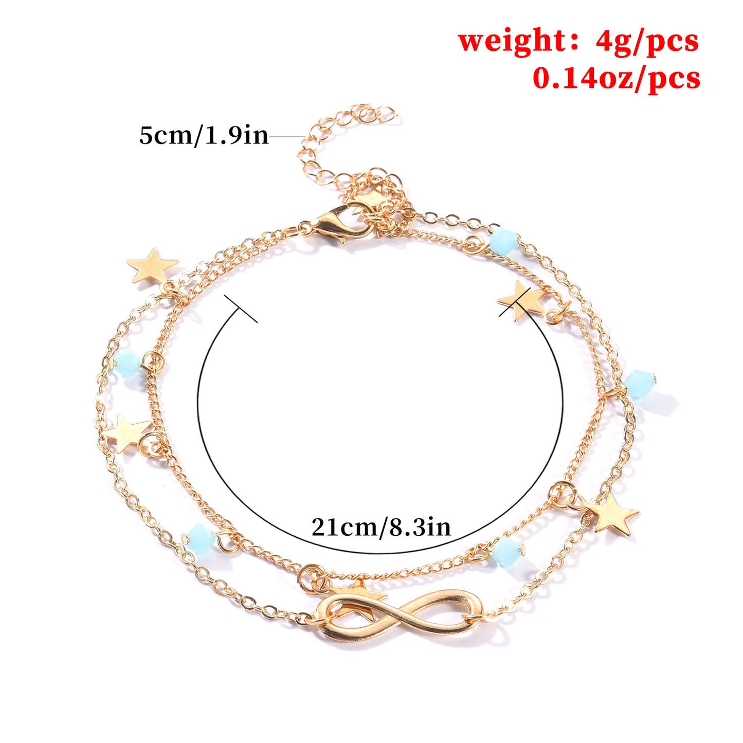 Women's Geometric Star Anklet Alloy Foot Chain Fashion Spring Jewelry