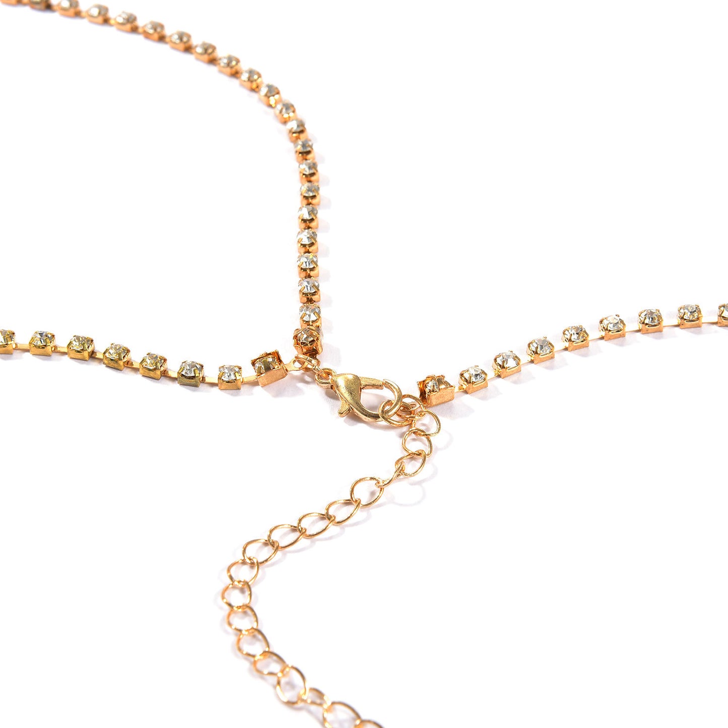 Punk Geometric Alloy Body Chain with Rhinestone for Women