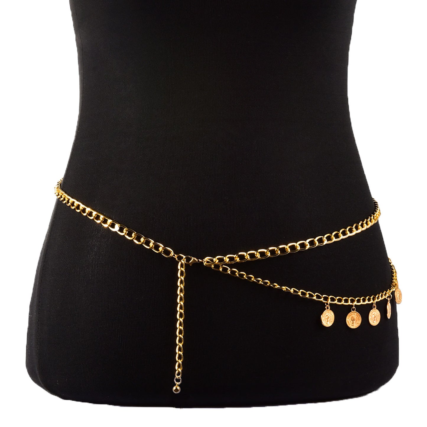 Punk Vintage Queen Head Silhouette Body Chain for Women Metal Waist Chain