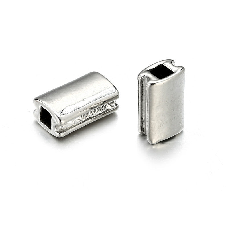 Square Geometric Zinc Alloy Plated Charm Bar