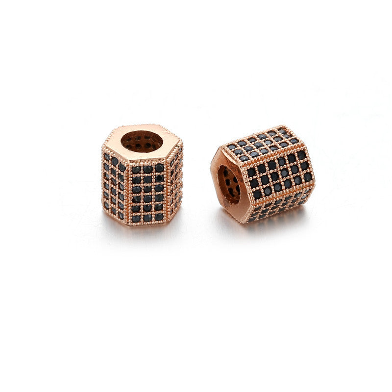 Minimalist Gold Plated Brass Geometric Cubic Zirconia Charm Bar