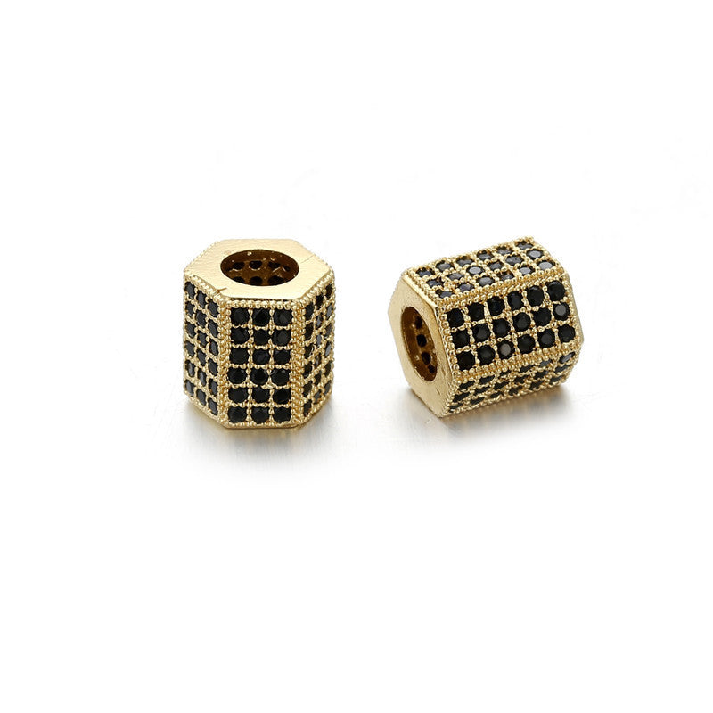 Minimalist Gold Plated Brass Geometric Cubic Zirconia Charm Bar