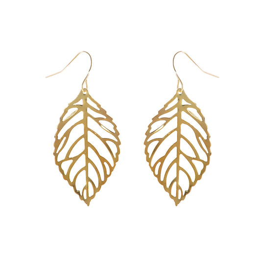 Pendientes de hoja minimalistas para mujer, de aleación, moda de verano, joyería de oreja, inspirados en la naturaleza, a la moda, ligeros, pequeños, en forma de hoja, tipo stud o de aro