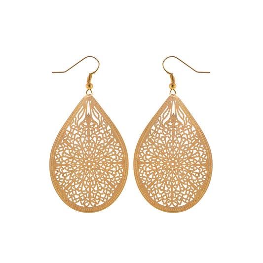 Pendientes colgantes geométricos estilo occidental de tela de araña para mujer, joyería de moda de aleación para fiesta y uso diario