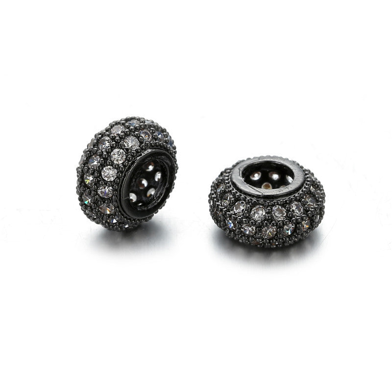 Round Brass Plated Cubic Zirconia Charm Bar