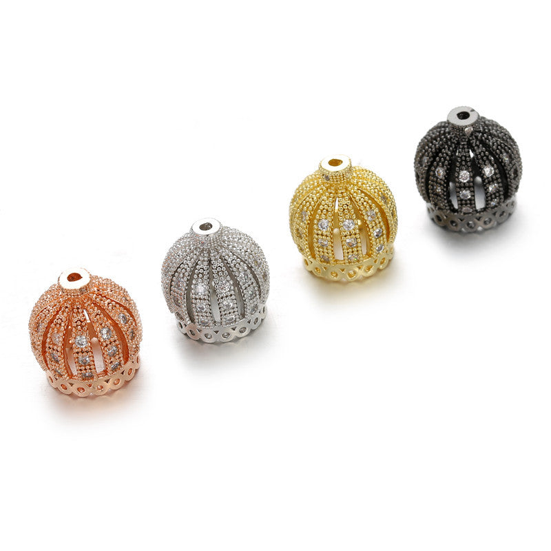 Minimalist Hollow Micro-paved Cubic Zirconia Plated Brass Charm Bar