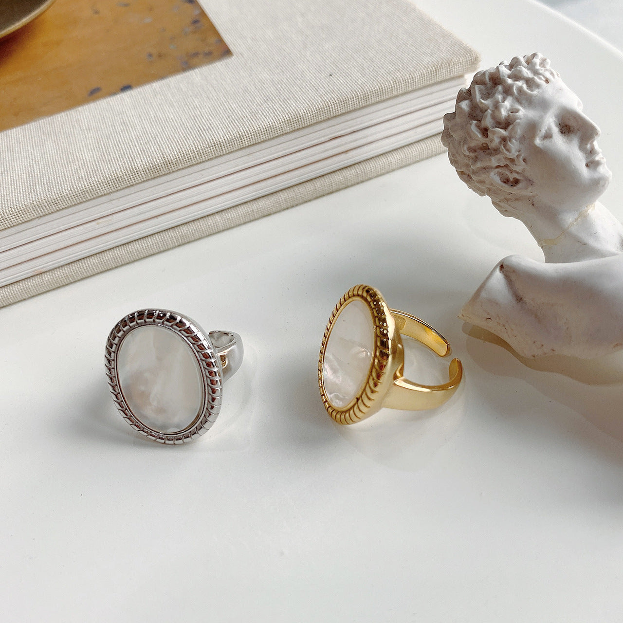 Anello Minimalista in Argento Sterling 925 a Conchiglia per Donne