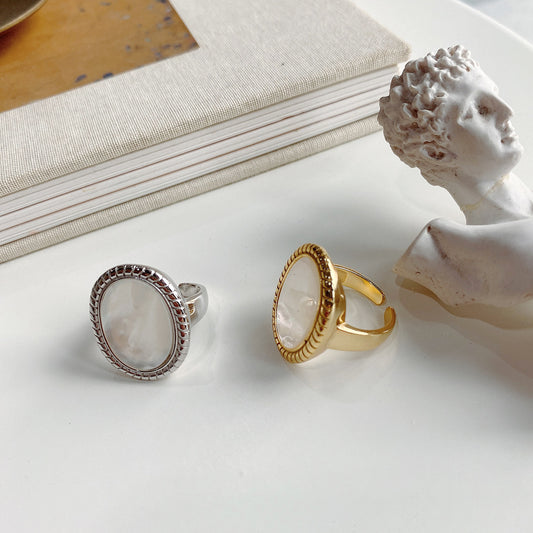 Anello Minimalista in Argento Sterling 925 a Conchiglia per Donne