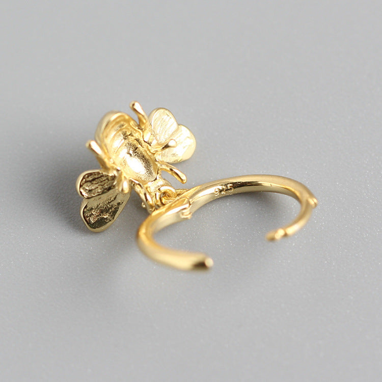 Orecchini a Cerchio a Forma di Ape in Argento Sterling 925 per Donne