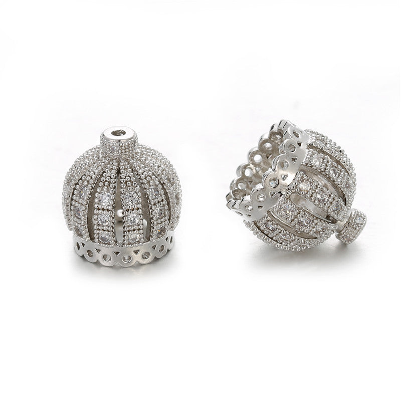 Minimalist Hollow Micro-paved Cubic Zirconia Plated Brass Charm Bar