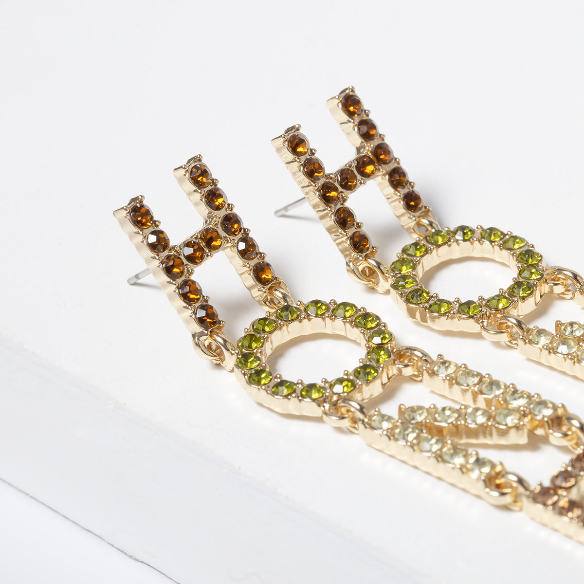 Minimalist Alloy Geometric Letter HONEY Drop Earrings with Tassels
