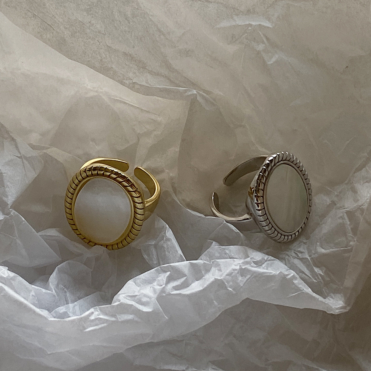 Anello Minimalista in Argento Sterling 925 a Conchiglia per Donne