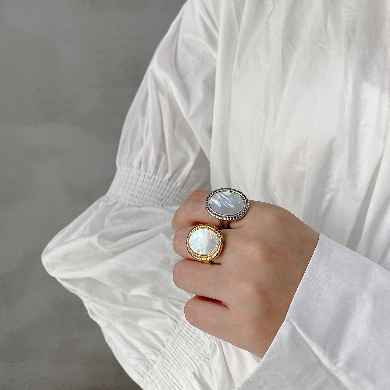 Anello Minimalista in Argento Sterling 925 a Conchiglia per Donne