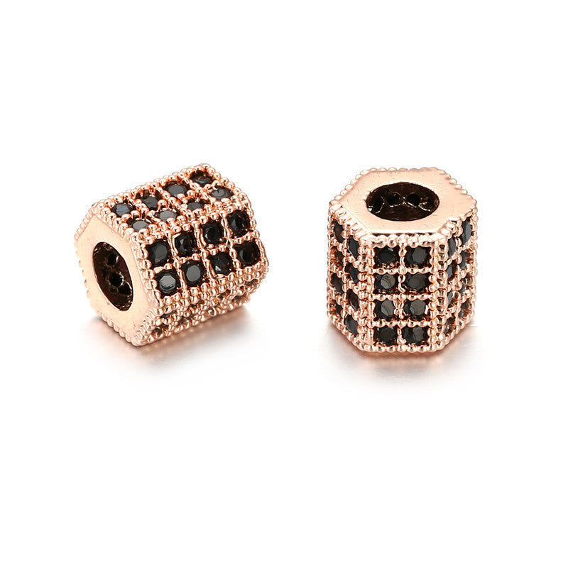 Minimalist Brass Plated Cubic Zirconia Inlay Charm Bar