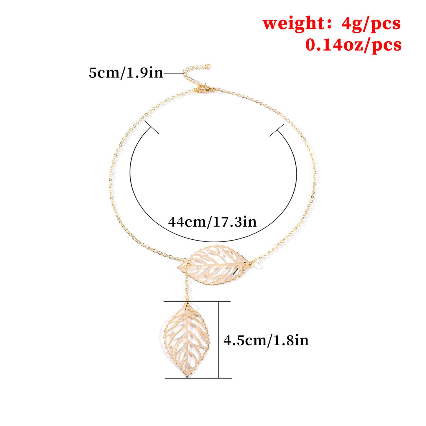 Minimalist Nature Inspired Metal Leaf Pendant Necklace for Women Short Clavicle Chain with Cross Link Design
