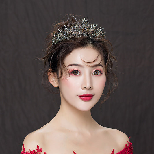 Diadema barroca de aleación con diamantes de imitación florales para mujer, regalo de boda o cumpleaños