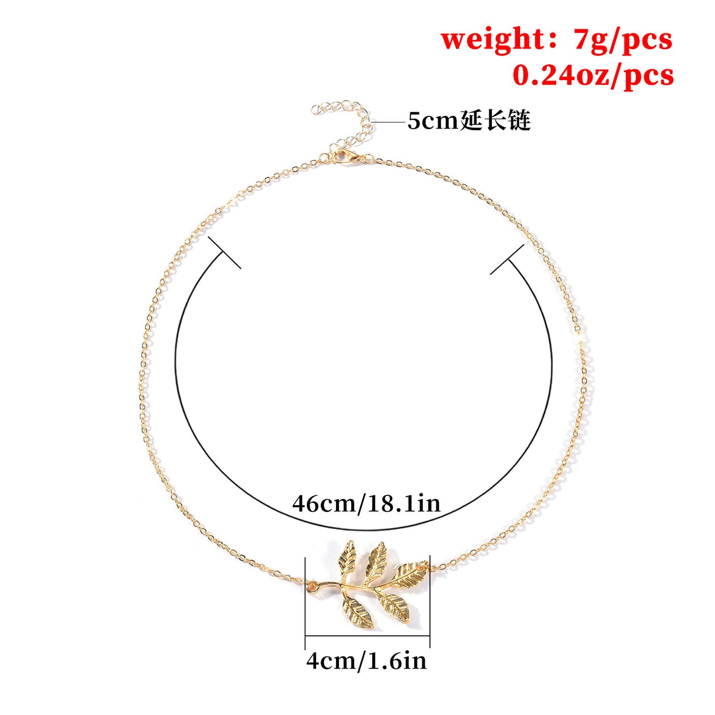 Minimalist Leaf Pendant Necklace for Women Alloy Chain Jewelry Fashion Accessory