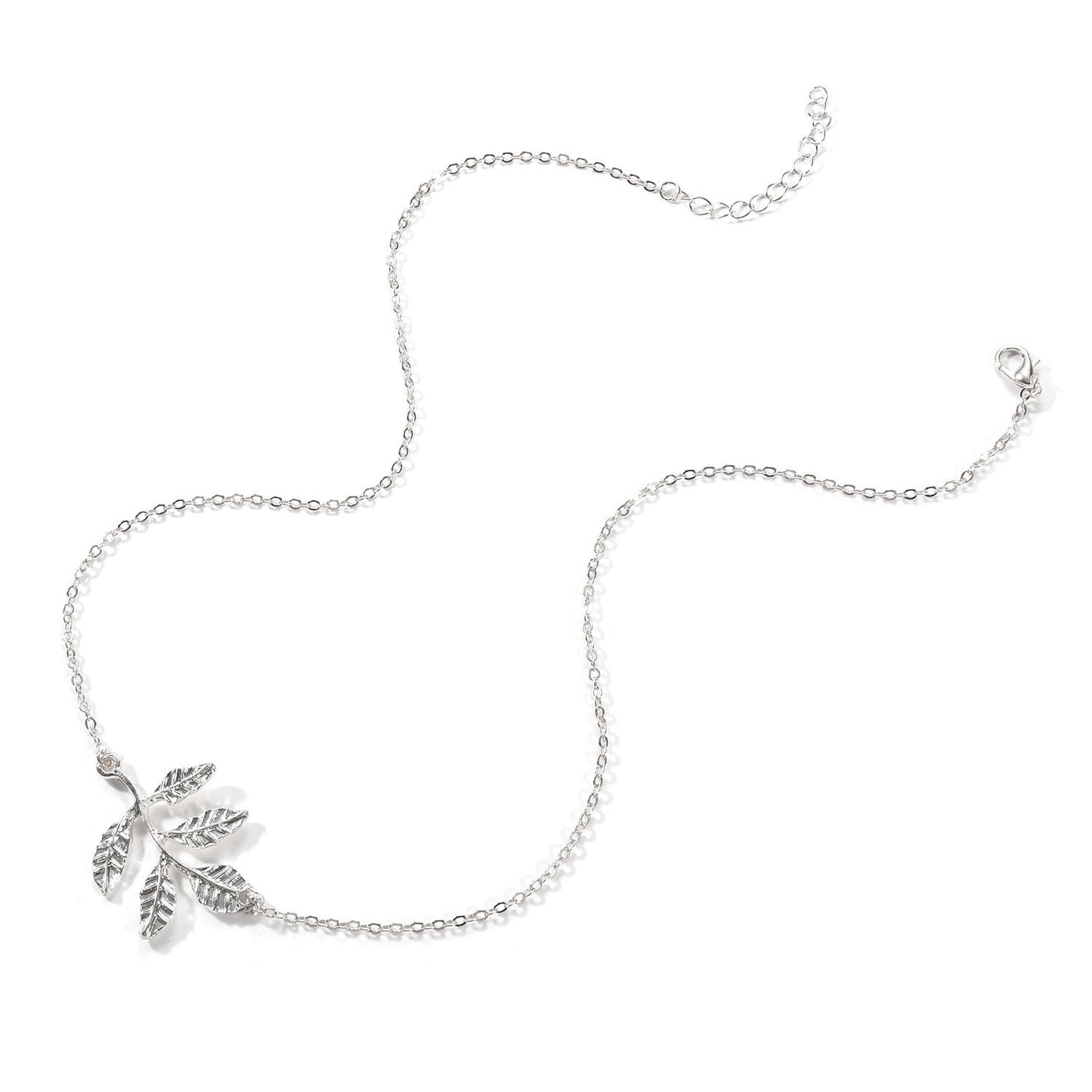 Minimalist Leaf Pendant Necklace for Women Alloy Chain Jewelry Fashion Accessory
