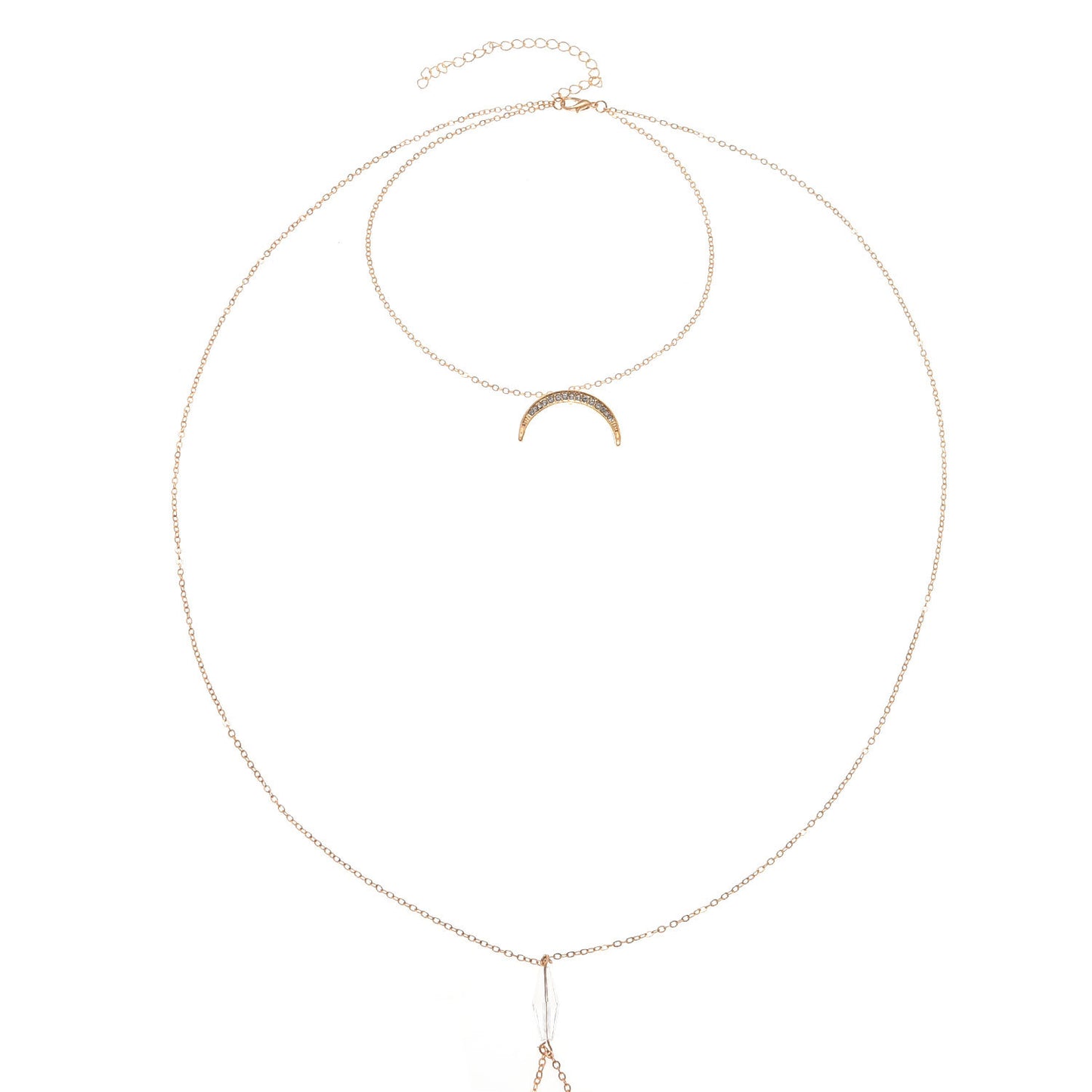 Punk Style Plated Alloy Crescent Pendant Body Chain for Women