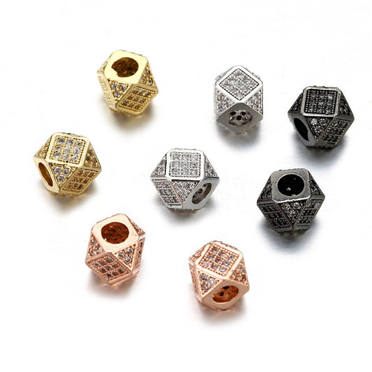 Geometric Brass Plated Cubic Zirconia Charm Bar