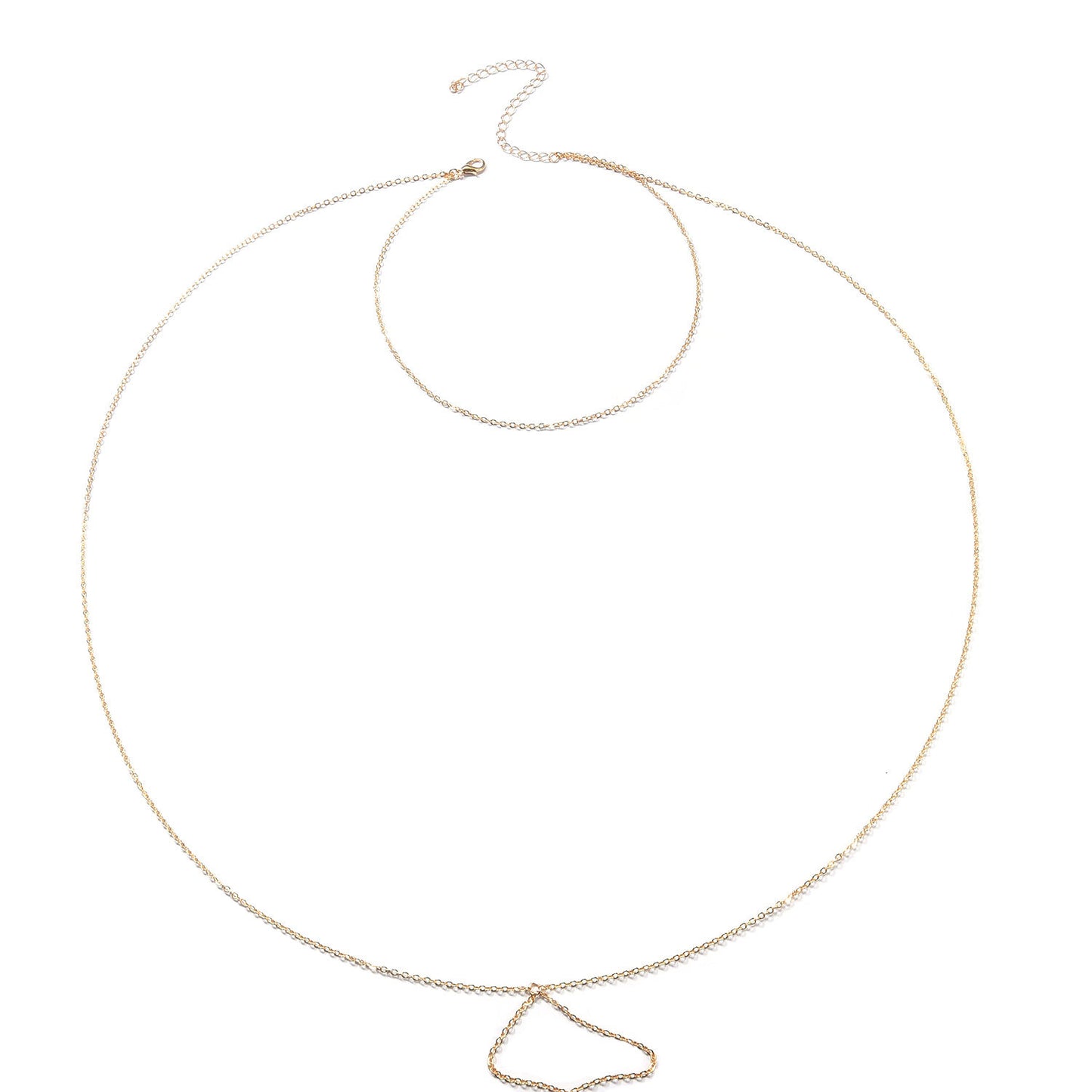 Minimalist Fashion Alloy Geometric Cross Chain Body Chain for Women